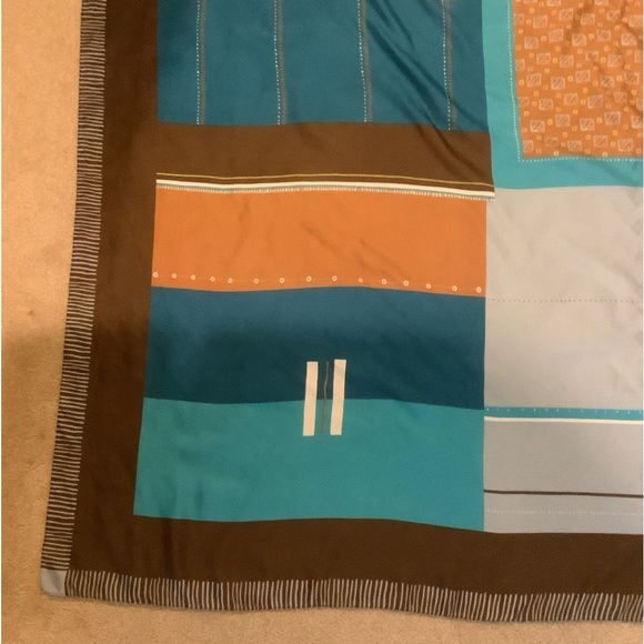 Eximious of London 34” Square Block Print Scarf Made in Italy - Picture 2 of 13